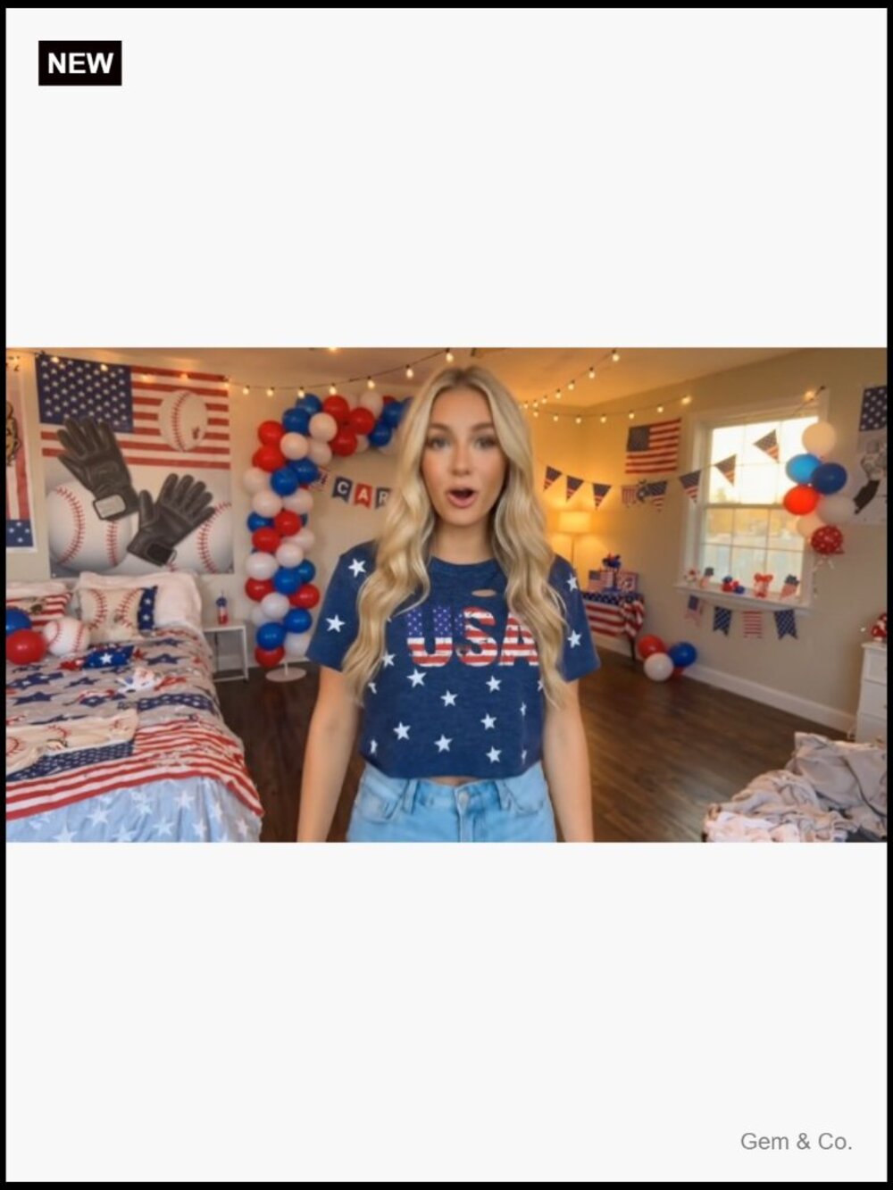 Patriotic USA Ripped Crop Top Tee - 250th Anniversary - Picture 7 of 7